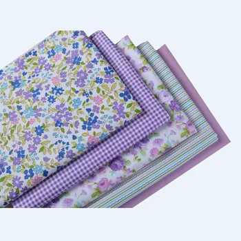 6pcs/lot Nou Diagonal Violet Flori Imprimate Pânză de Bumbac Țesături Mozaic DIY de Cusut, Quilting Material Pânză 40*50cm