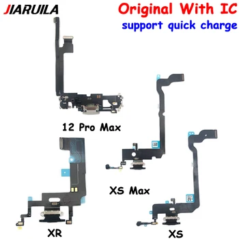 10buc Original Nou Încărcător USB Placa de Încărcare Conector Placa de Cablu Flex Cu Microfon Pentru Iphone XR XS Max
