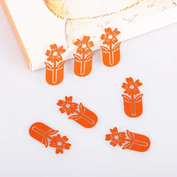 10buc kawaii papetărie metalice din oțel inoxidabil vopsea marcaj clip creativ forma de floare gol marcaj mini lectură semn de carte