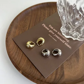 2022 Nou Simplu de Argint Strălucitor de Aur Mici de Metal Hoop Cercei Pentru Femei Bijuterii de Moda boucle oreille femme Brincos