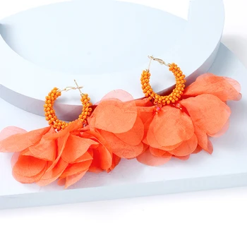 2022 Nou Handmade Margele Acrilice Hoop Cercei pentru Femei de Moda coreeană Elegant Dantelă Flori Legăna Cercei Bijuterii Cadou pentru Petrecere