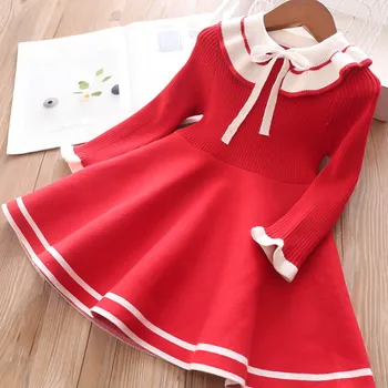 Arc Roșu fete rochie pulover copilul pulover top pulover Costum de petrecere pulover rochie