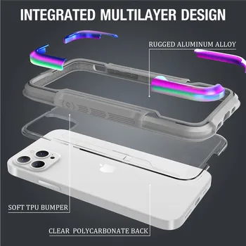 360 Protecție Completă Metal Armor Caz Pentru iPhone 12 Pro Max Cazul de Lux Alumimum + Tpu+ pc Complet Acoperi Coque Pentru iPhone 12 Mini-12