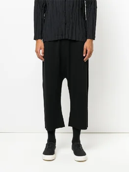 Barbati Casual Pantaloni Harun Pantaloni de Primăvară Și de Toamnă Noul Negru Talie Elastic Vrac Moda Nouă Puncte de Design Populare Pantaloni Drepte