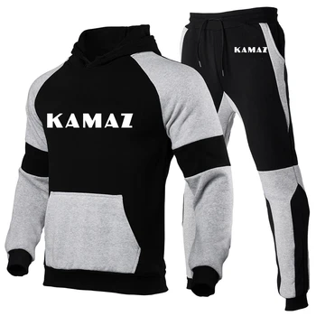 2022 KAMAZ Bărbați de Înaltă Calitate, Cusaturi Hanorace Populare, Hip-Hop Sportswears Pulover cu Glugă Topuri+ Pantaloni Două Piese Costum