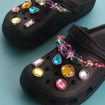 New14PCS/set de Lux de Designer Croc Farmece Accesorii DIY Moda Bling Stras Fată Cadou Pentru a Bloca Pantofi de Decorare