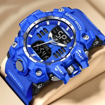 LIGE Barbati Ceas Brand de Top Sport de Lux Cuarț Mens Watchess Silicon rezistent la apa Dual Display Ceas de mână pentru Bărbați Relogio Masculino