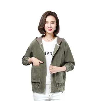 2022 Femei pantaloni de Catifea cord Îmbrăcămintea de Primăvară Și Toamnă Nouă Dimensiune Mare M-3XL Vrac Moda Stil coreean cu Gluga Scurt Jacheta Subtire Y798