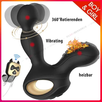 Control de la distanță De 360 de Rotație Anal Vibrator Încălzire Vibrații Prostata Masaj Barbati Sex Anal Toy Vibrator pentru Barbati Sex-Shop