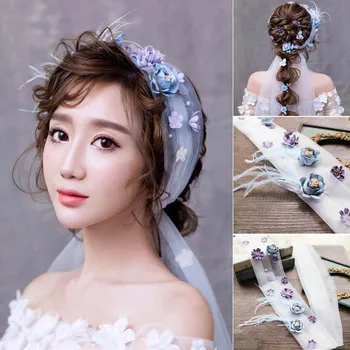 Femei elegante Florale Hairband Voal de Mireasa Bijuterii banda de Susținere Accesorii de Par de Nunta BUTT666