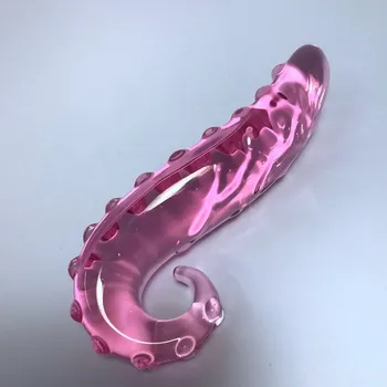 Roz Hipocampus Sticla Vibrator Realist Penis artificial Sex Adulti Jucarii de Mult Dop de Fund jucarii Sexuale pentru Femei Sticlă Anal Plug Jucării pentru Adulți