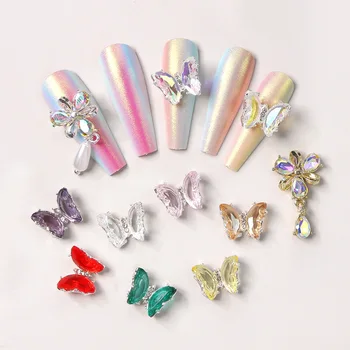 10buc Fluture Cristal de Unghii Farmec 12 culori Strasuri 3D de Foraj din Aliaj de Unghii Decor Rafinat Argint Aurora Ornamente de Unghii