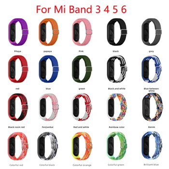 Reglabil Țesute Curea Elastica Pentru Xiaomi Mi Band 6 5 4 3 Sport Înlocuire Brățară Bratara Pentru Mi Band 6 5 4 3 Smart Band