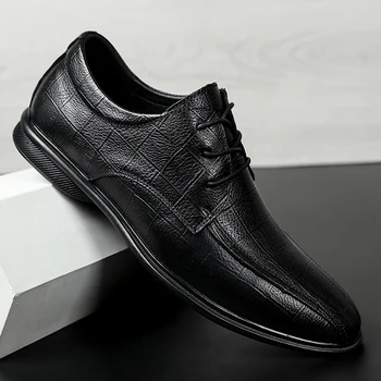 2021 Noua Moda Pantofi Barbati Piele Naturala Casual Clasic Maro Negru Plat Pantof Om Frumos Birou Formale Impermeabil Pantofi Pentru Bărbați