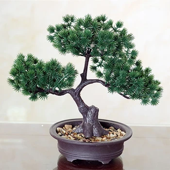 Simulare bonsai ornamente false copac ghiveci primitoare pin fals din plastic ghivece cu plante de simulare pine garden home decor