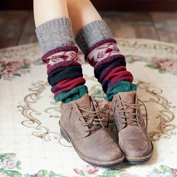 Femei Iarna Cald Șosete Tricotate genunchiere Ciorapi de Crăciun Elan Picior Capac Vintage Fir Gros Cizme de Acoperire pentru rosturi