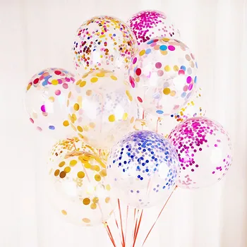30 Buc de 12 țoli Confetti Balon Latex Rotunde de Hârtie Colorate Baloane de Anul Nou, Nunta, Petrecere de Aniversare Clar Baloane Decor Consumabile