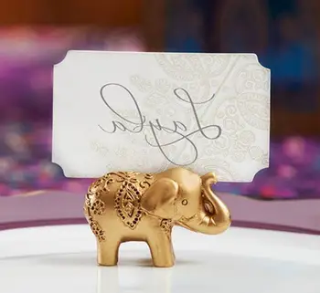 200pcs de Aur Norocos Elefant Posesorilor de Carduri Loc/Numele Titularului tort de Nunta de Aur Tematice Favoruri de Partid en-Gros