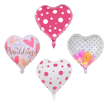 18-inch in forma de Inima Ziua Îndrăgostiților, Nunta Petrecere Folie de Aluminiu Balon de Nunta de Decorare Tort în formă de Balon