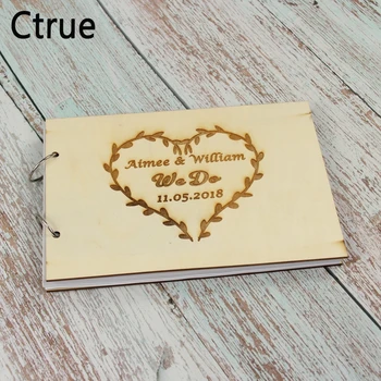 Personalizat A5 lemn de Nunta Carte de Oaspeti Personalizata gravate numele și data de Nunta carte de Oaspeti Rustic Cadou de Nunta pentru Cuplu