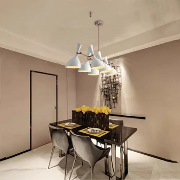 LED-uri moderne living, sala de mese reglabile candelabru din metal, abajur hotel cafe candelabru tavan magazin de iluminat