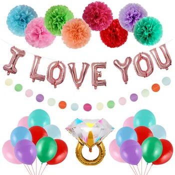 Propunere de Romantic Mărturisire Te Iubesc Balon Set de 16 inch Scrisoare de Film de Aluminiu Baloane Nunta Ziua Îndrăgostiților Baloane
