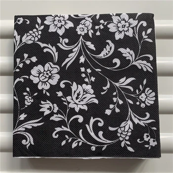 20 servetele vintage șervețel de hârtie pentru decupaj negru alb floare prosop ziua de nunta petrecere acasă hotel decor Guardanapo șervete