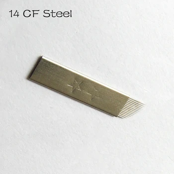 Oțel Microblading Ace 14CF Machiaj Permanent Manual Spranceana Lama de 14 pini Pin tip individual steril înfășurat