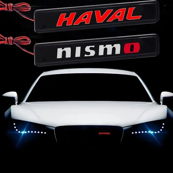 1buc LED-uri Auto Frontal Capota Grila Emblema, Insigna de lumini Decorative Pentru Nismo Nissan Almera Tiida X-Trail Notă Juke Teana Qashqai 350Z