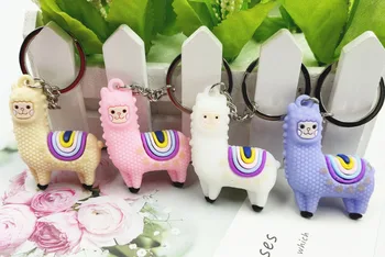 Jucărie amuzant Alpaca Breloc Pandantiv Pentru Saci de Moda de Înaltă PVC Breloc Ornament Creative Zâmbet Alpaca Jucării Noutate Cadou
