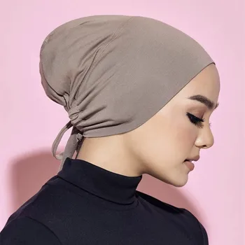 Interior Hijab Cap Turbanul Musulman Islam Reglabil Underscarf Undercap Capota Moale Jersey Stretch HIjabs Capac Pentru Tub Turbante Mujer Pălărie