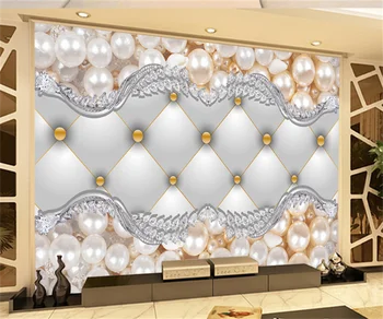 European stil American cu perle și diamante camera de zi tapet de fundal personalizate 3D dimensiune arbitrară tapet mural lac murală
