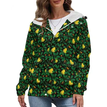 Natural de Fructe Copac Casual pentru Femei Jachete de Epocă Verdeață Haine Călduroase de Iarnă Street Wear Loose Model Parka cu Gluga Mare Marimea 5XL
