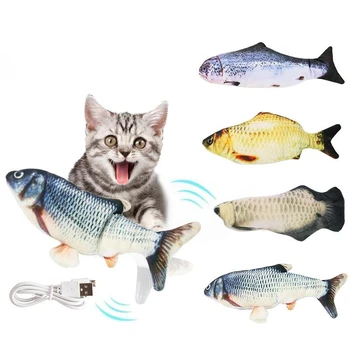 Animale de companie Moale Electronice Formă de Pește Pisică Jucărie Electric de Încărcare USB de Simulare Pește Jucării Pisica Amuzant Guma de Joc Consumabile Dropshiping