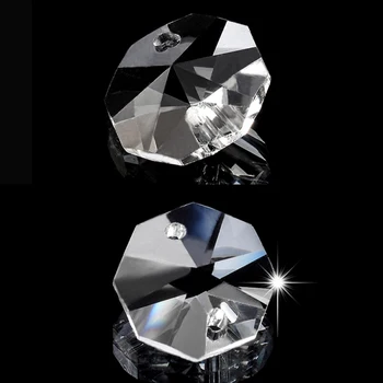 100buc/lot 12/14/16mm 2 găuri de Cristal Octogon Șirag de mărgele Prisma Candelabru de Cristal