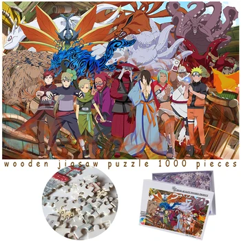 MOMEMO din Lemn, 1000 Piese Puzzle-uri de Desene animate Anime Uzumaki Coada Animale Jigsaw Puzzle Bijuu Kyuubi Kurama Adulti 1000 de Puzzle Jucarii