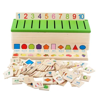 30 BUC Copii Copil mai Devreme de Învățământ Montessori Invata Jucărie din Lemn de Cunoștințe Matematice de Clasificare Cognitive, de Potrivire Cutie