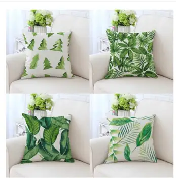 Nordic planta tropicala tipărite capac pernă frunze verzi model arunca pernă talie de pernă decor acasă