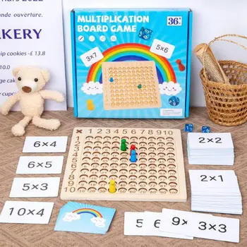 Montessori Din Lemn De Multiplicare Tabla De Joc Pentru Copii Educative Jucarii De Numărare Sute De Bord Interactiv Joc De Gândire