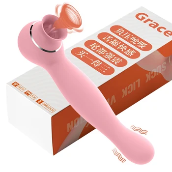 2 ÎN 1Sucking Vibrator pentru Clitoris Fraier Anal Margele Vagin Stimulator Portabil Oral Vibratoare Erotic Jucărie Penis artificial Jucarii Sexuale pentru Femei