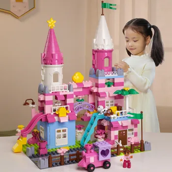 Fete Printesa Castelul Blocuri de Jucărie DIY Compatibil Duploed Caramida de Asamblare Cărămizi de Construcție Jucării Pentru Copii