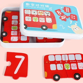Copilul Montessori Jucării Puzzle Număr De Animale Mai Devreme De Matematica De Învățământ Jucării De Gândire Logică Digitală Mână Apucați De Potrivire Puzzle De Bord