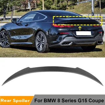 Fibra de Carbon din Spate Spoiler Portbagaj Aripa de Buze pentru BMW Seria 8 G15 Coupe 2 Usi 2018 - 2021 Portbagajul din Spate de Boot de Buze Aripa Spoiler Coada Capac