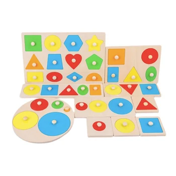 Montessori Jucărie Din Lemn Înțelege Bord Geometrice Forma De Învățământ Culoare Sortare Matematica Puzzle Joc De Învățare Preșcolară Pentru Copii Cadouri