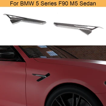 Uscat Carbon Auto Frontal de Aer Laterale Gaura de Aerisire Huse pentru BMW Seria 5 F90 M5 Sedan 4 Usi 2018-2020 Laterale Fluxul de Aer Fender Vents Ornamentele
