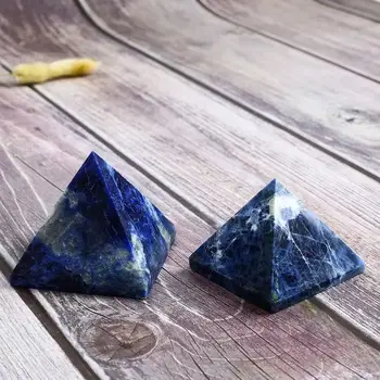 1 buc 40mm-50mm Naturale Lustruit Albastru de Sodiu Pătrat Piramida de Cristal Reiki de Vindecare pentru a Decora Casa