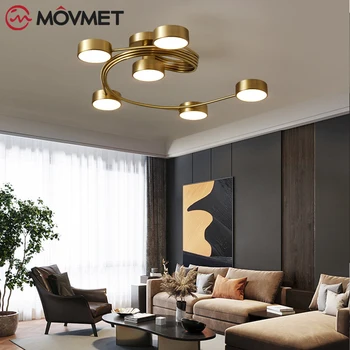 Art Deco Lumini Plafon Cu Metal în Aur Pentru Camera de zi de Pat Cameră LED Lampă de Plafon Moderne Suprafață Montat Camere de Iluminat