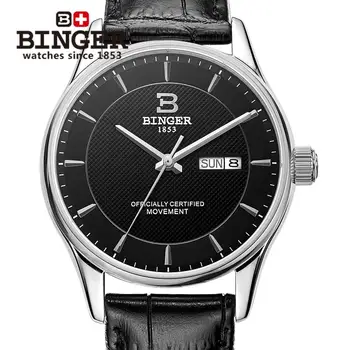 Noi Elveția Bărbați Ceas de lux marca BINGER Japonia MIYOTA Automatic Mecanic Ceasuri de mana rezistent la apa Bărbați ceas B5008-5