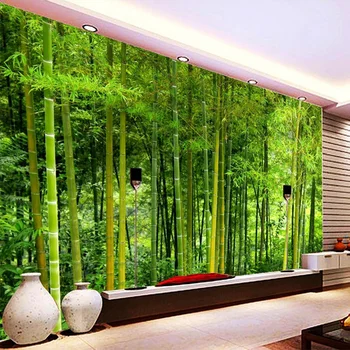 Personalizate 3D picturi Murale Moderne Verde Pădure de Bambus Fotografie Tapet Pentru Camera de zi cu TV, Canapea de Fundal Pânză de Perete Decor Acasă Fresco