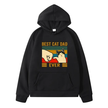 Cel mai bun Tata Pisica Vreodată de Imprimare Bărbați Hoodie Toamna Hip Hop Tricou Barbati Pulover de Streetwear Hanorac Barbati Japonia Hanorac Barbati